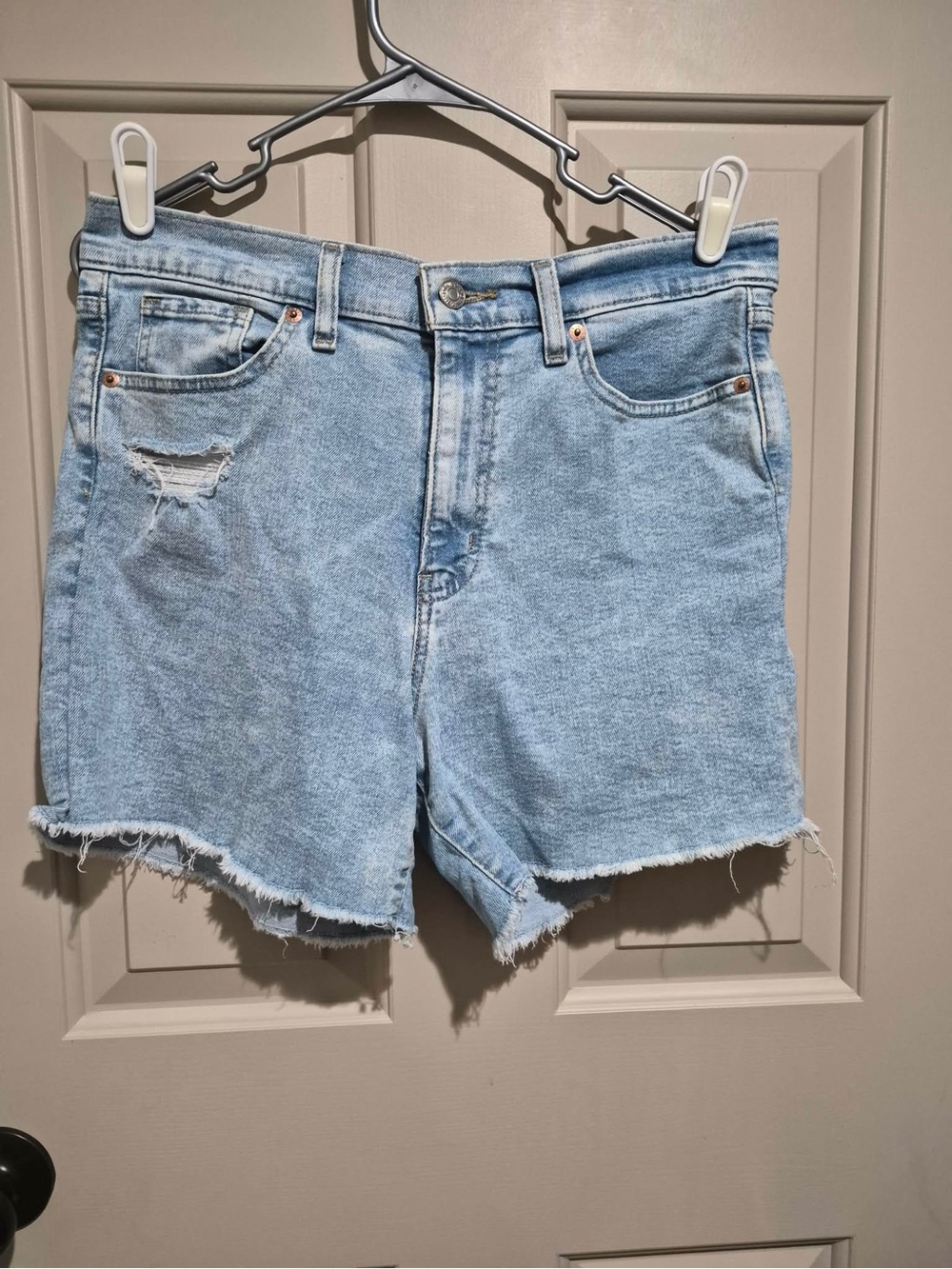 Denizen from Levi's Light Blue Distressed Denim Shorts